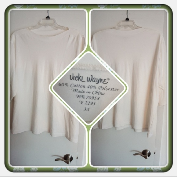 Vicki Wayne Tops - NWOT Woman's White Top Size 3X